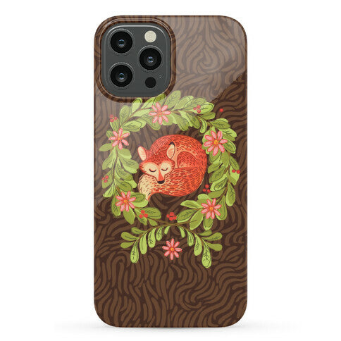 Sleeping Fox Wreath Phone Case